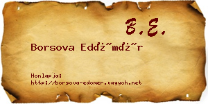 Borsova Edömér névjegykártya